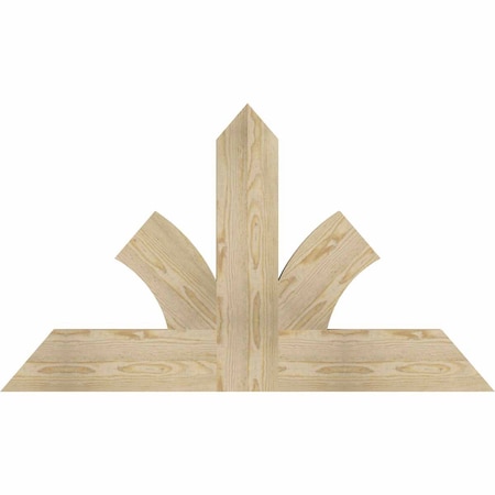 Ekena Millwork Richland Rough Sawn Timber Gable Bracket, Douglas Fir, 48"W x 28"H x 2"D x 6"F, 14/12 Pitch GBW048X28X0206RIC00RDF